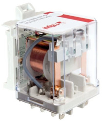 Przekaźnik przemysłowy 2P 16A 24V DC AgSnO2 do połączeń typu Faston 250, adapter pionowy RUC-3012-VA-1024 864084