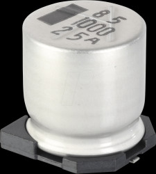 25CE10AX SMD-Capacitor, 10 µF, 25 V, 105 °C, 1000 h