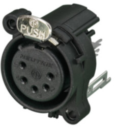 XLR panel socket, 5 pole, gold-plated, plastic, NC5FAV