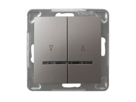 IMPRESJA Wyłącznik żaluzjowy zwierny przycisk z podświetleniem niebieskim tytan ŁP-7YS/m/23 OSPEL