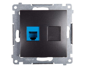 Simon 54 Gniazdo telefoniczne pojedyncze RJ12 antracyt DT1.01/48