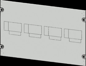 Aperture, rectangular, sheet steel, (W x H x D) 800 x 450 x 10 mm, light gray, 8PQ2045-8BA12