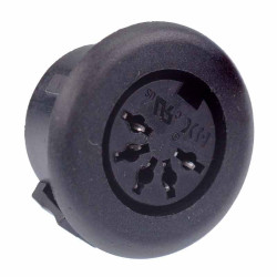 5 Pin Black DIN Panel Mount Socket