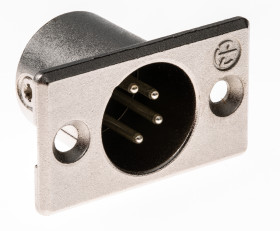 Złącze XLR 4 -pinowe Montaż na panelu Męski