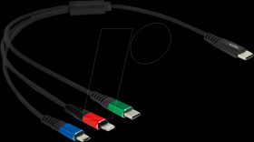 86820 Charging cable, USB-C -&gt; micro USB, Lightning &amp; USB-C, 0,3 m