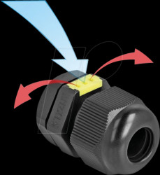 60614 M12 cable gland, black, IP68, 2 pieces