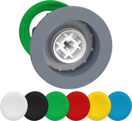 Pushbutton, unlabeled, unlit, groping, waistband round, front ring light gray, mounting Ø 30.5 mm, ZB5FA9C0