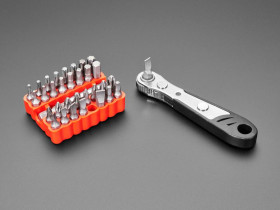 Adafruit Right Angle Ratchet Screwdriver and 33 Piece Tool Bit Set