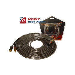 Kabel 2xRCA 5m Kątowy brązowy