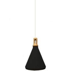 Lampa dekoracyjna wisząca czarna z elementem drewna fi:250mm dł:1200mm E27 max 60W IP20 V-TAC VT-7525-B