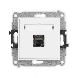 ICON Mechanizm gniazda komputerowego pojedynczego 1xRJ45, kat. 7, ekranowane, 8-stykowy biały mat 25IGK-9