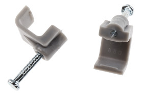 Spinka do kabli 9.8 x 10 x 10mm materiał: PE Szary Zacisk kablowy prostokątny