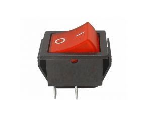 Przełącznik kołyskowy dwuobwodowy czerwony (12V/20A)