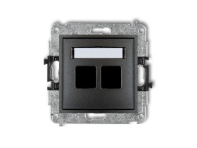 MINI Gniazdo multimedialne podwójne bez modułu (standard Keystone) grafitowy 11MGM-2P KARLIK