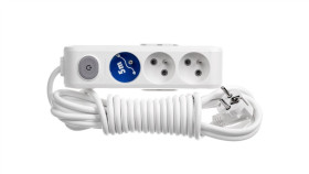 Przedłużacz Przenośny 3-Krotny Z Uziemieniem, Wyłącznikiem I Przesłonami...