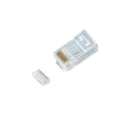 Wtyk RJ45 z pozłacanymi pinami (drut) kat.6, 2-częściowy