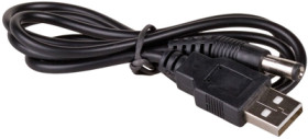 DC adapter cable, 0.8 m, black, plug 5.5 x 2.1 mm, straight to USB-A, AK-DC-01