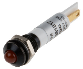 Lampka kontrolna do montażu panelowego 21.6 → 26.4V dc Pomarańczowy 8mm LED RS PRO