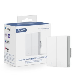 Przełącznik bez Neutral, Zigbee 3.0, EU, WS-EUK02 Aqara Wall Double Switch H1