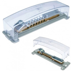 Szyna wyrównująca potencjał (1x50mm2 + 7x16mm2 + bednarka 30mm) w przezroczystej obudowie PAWBOL