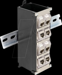 67039 Keystone holder, 8 port, tiltable, top-hat rail