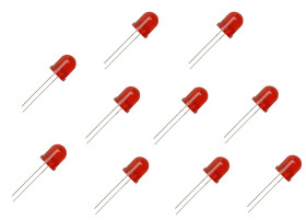 Opencircuit 10mm diffuse leds Red - 10 pcs