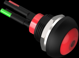 Pushbutton, 1 pole, red, illuminated  (red), 0.12 A/125 VAC, 0.2 A/50 VDC, 13.6 mm, IP68, 2329389-7