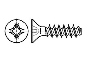 Wkręt stalowy PH1, długość 14mm