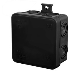 Puszka hermetyczna n/t E7 75x75x39mm pusta IP55 bezhalogenowa czarna 0296-02