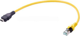 Patch cable, ix industrial type A plug, straight to RJ45 plug, straight, Cat 6A, PUR, 1 m, yellow, 33483147804010