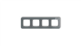 Icon Ramka Uniwersalna Poczwórna Zaokrąglona - Efekt Szkła (Ramka: Grafitowa...