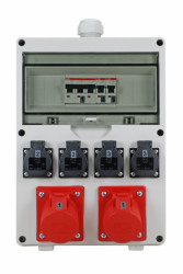 Listwa zasilająca, 16A, 230 → 400 V, 6 wtykowa CEE 400 V-16 A Typ F - niemieckie Schuko