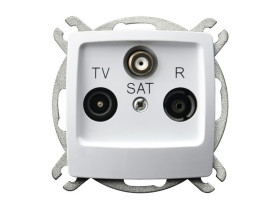 KARO Gniazdo antenowe RTV-SAT przelotowe biały GPA-SSP/m/00 OSPEL