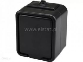 Gniazdo pojedyńcze natynkowe ( czarne )+ klapka