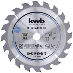 kwb 584357 Carbide Metal Circular Saw Blade 160x16mm fast clean cuts