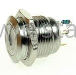 Przycisk chwilowy 16mm metal LED ziel.oczko 12V