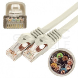 Patchcord S/FTP kat.7 PiMF kabel sieciowy LAN 2x RJ45 linka LSOH szary 1m NEKU