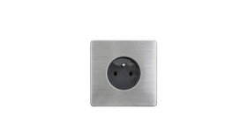 Gniazdko Elektryczne Szare Pojedyncze Ramka Stal Szczotkowana Gn-Ss01s