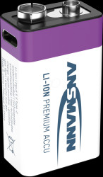 1315-0005 Li-ion battery, 9V block, 340 mAh, 9 V, pack of 1