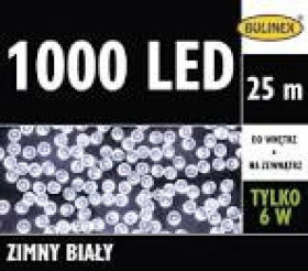Komplet choinkowy zewnętrzny 1000l lampki led 24,96m dekoracji + 3m przewodu zasilającego biały 13-982