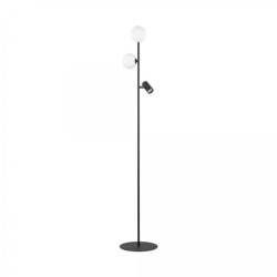 Lampa podłogowa z 2 białymi kloszami i czarnym reflektorkiem VOX 16063 TK Lighting
