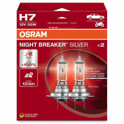 Żarówka H7 12V OSRAM NIGHT BREAKER SILVER PX26d, +100% Komplet 2 Sztuki