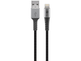 Kabel tekstylny iPhone Lightning / USB-A z metalowymi wtyczkami 2m...
