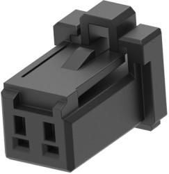 Socket header, 2 pole, pitch 2.5 mm, straight, black, 1-1871465-2