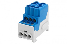 Blok rozdzielczy DBR 100A (2x25 / 6x10) Al/Cu - niebieski