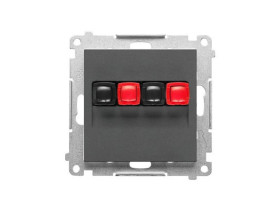 SIMON 55 Gniazdo głośnikowe podwójne grafitowy mat TGL2.01/116 KONTAKT SIMON