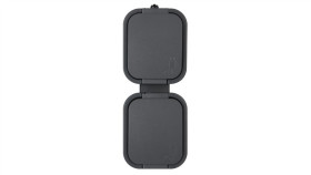 B2 Gniazdo Podówjne 2P+Z Bryzgoodporne Z Klapką W Kolorze Czarnym Ip 54...