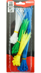 Opaski kablowe 2,5mm mix 200szt. Verke CB-79644