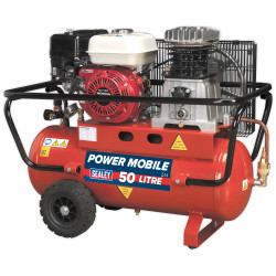 Sealey SA5055 Compressor 50ltr Belt Drive Petrol Engine 5.5hp