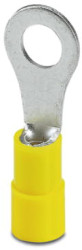 Insulated ring cable lug, 4.0-6.0 mm², AWG 12 to 10, 6.5 mm, M6, yellow, 3240029